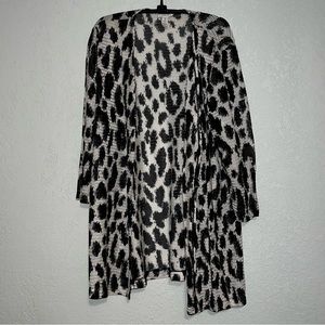 Chico's Black and White Animal Print Cardigan